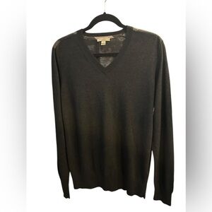 Burberry Brit Mens Cashmere blend Sweater Check Shoulder Black size M